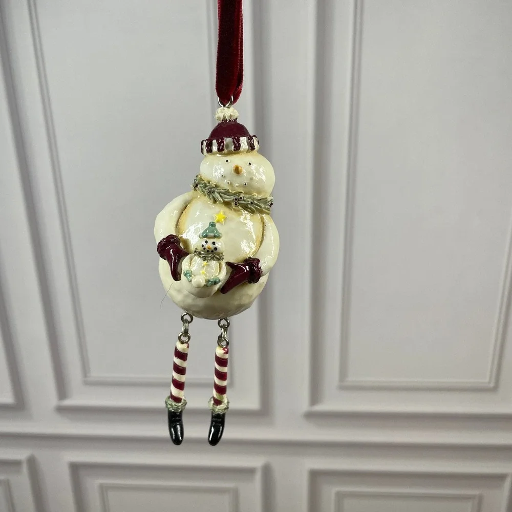 Vintage‎ Christmas Snowman Ornaments Holiday Decorations Lot of 4